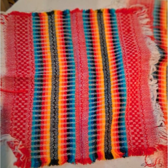 Vintage Handwoven Mexican Serape Table Napkins Set of 5 Boho - Picture 2 of 7